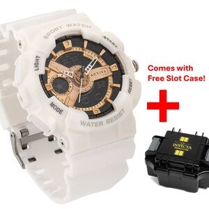[FREE SLOT CASE] Activa Pixel X Invicta Digital Men's Watch - 50mm. White